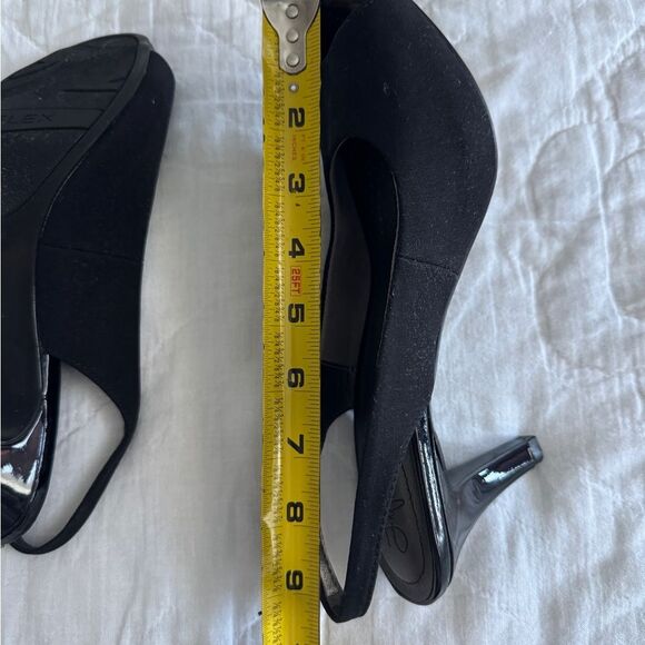 LifeStride Teller Black Peep Toe Slingback Women’s 7M Comfort Shoes 3.5” Heel - Picture 4 of 15
